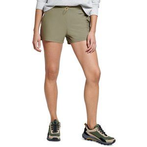Bass Outdoor Womens Greenstone Drawcord Woven Athletic Shorts Size M | L Olive